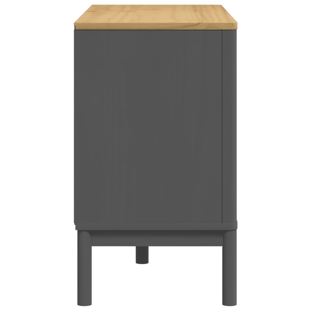 Chest of Drawers FLORO Grey Solid Wood Pine