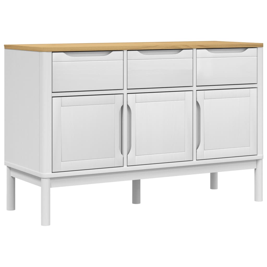 Sideboard FLORO White 114x43x74 cm Solid Wood Pine