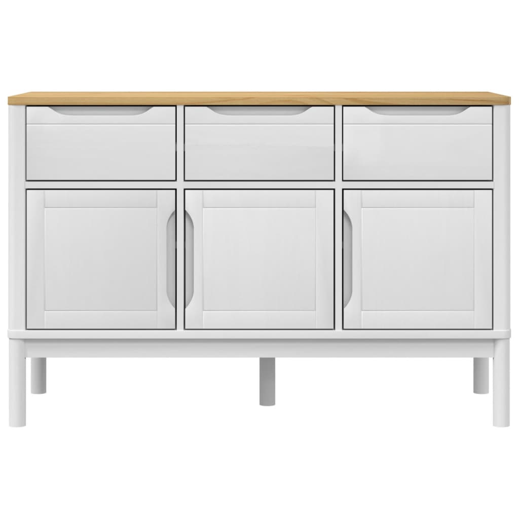 Sideboard FLORO White 114x43x74 cm Solid Wood Pine