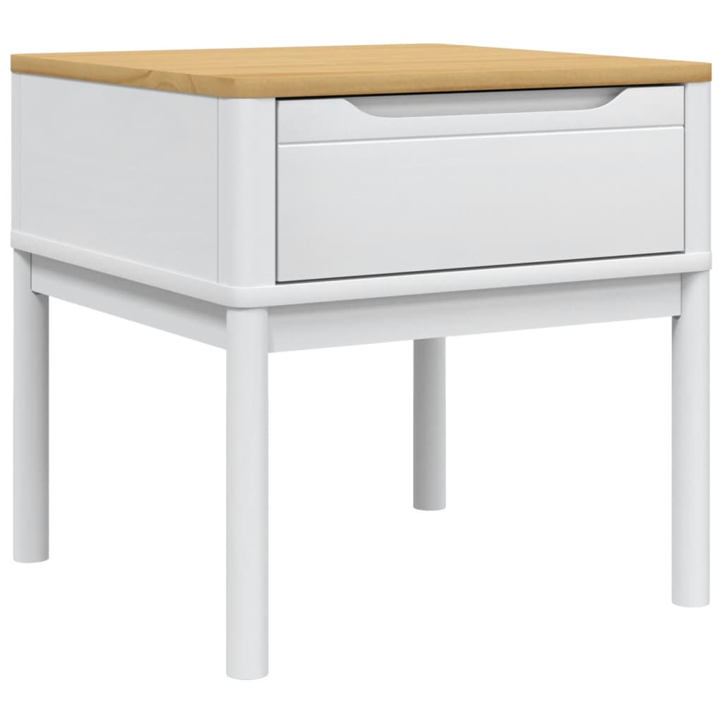 Lamp Table FLORO White 55x55x54 cm Solid Wood Pine