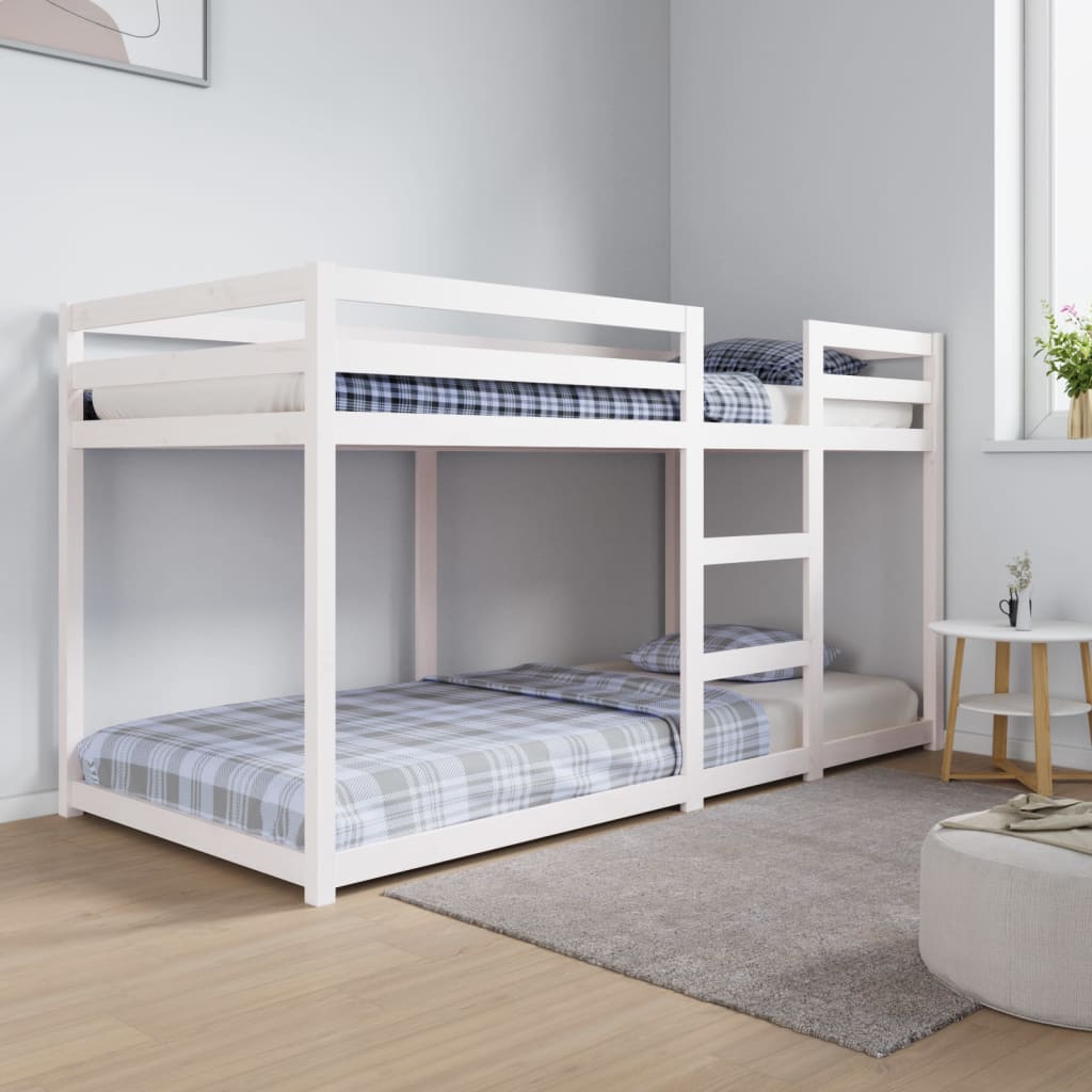 Bunk Bed without Mattress White 90x200 cm Solid Wood Pine