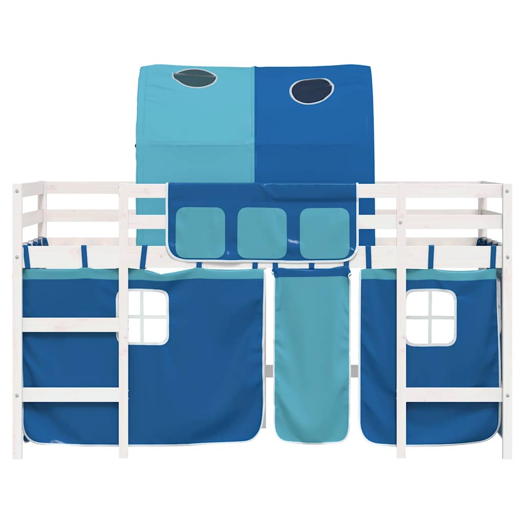 Kids' Loft Bed with Tunnel without Mattress Blue 80x200cm