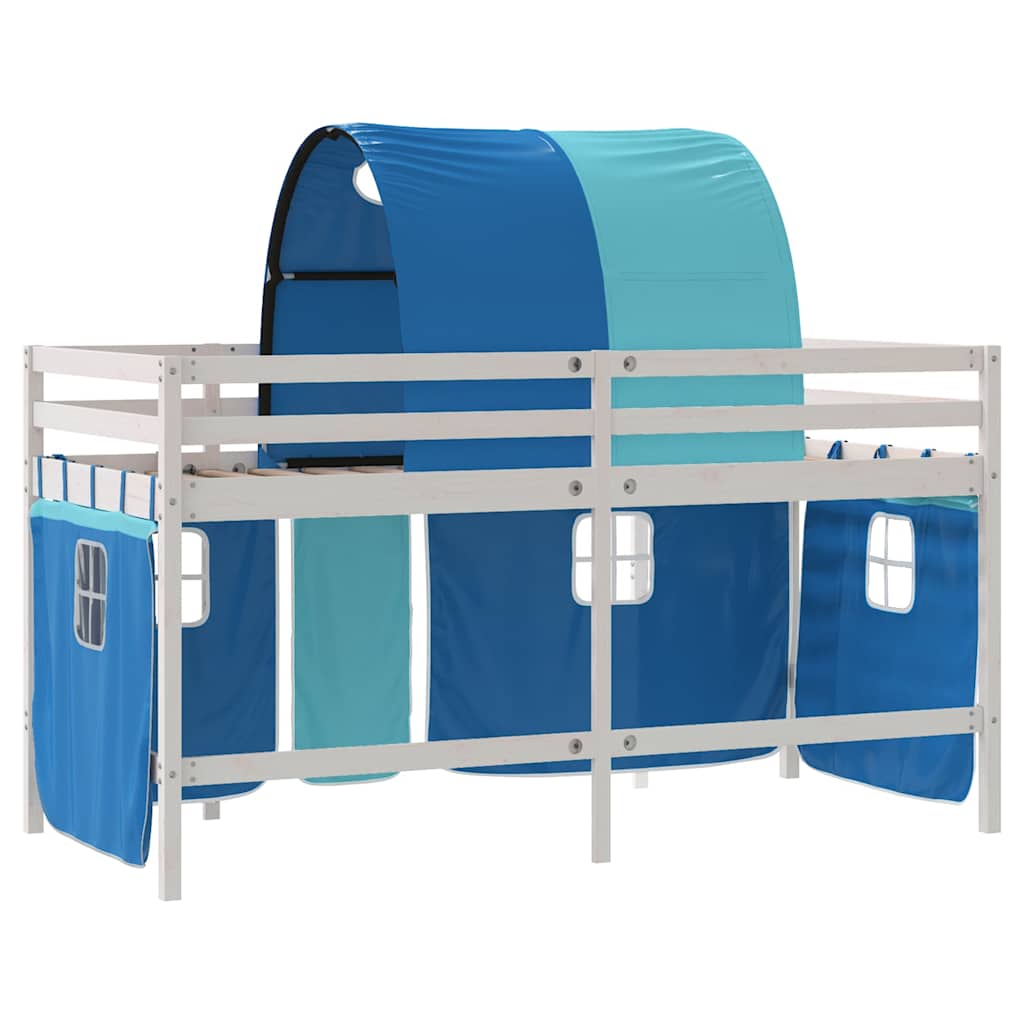 Kids' Loft Bed with Tunnel without Mattress Blue 80x200cm