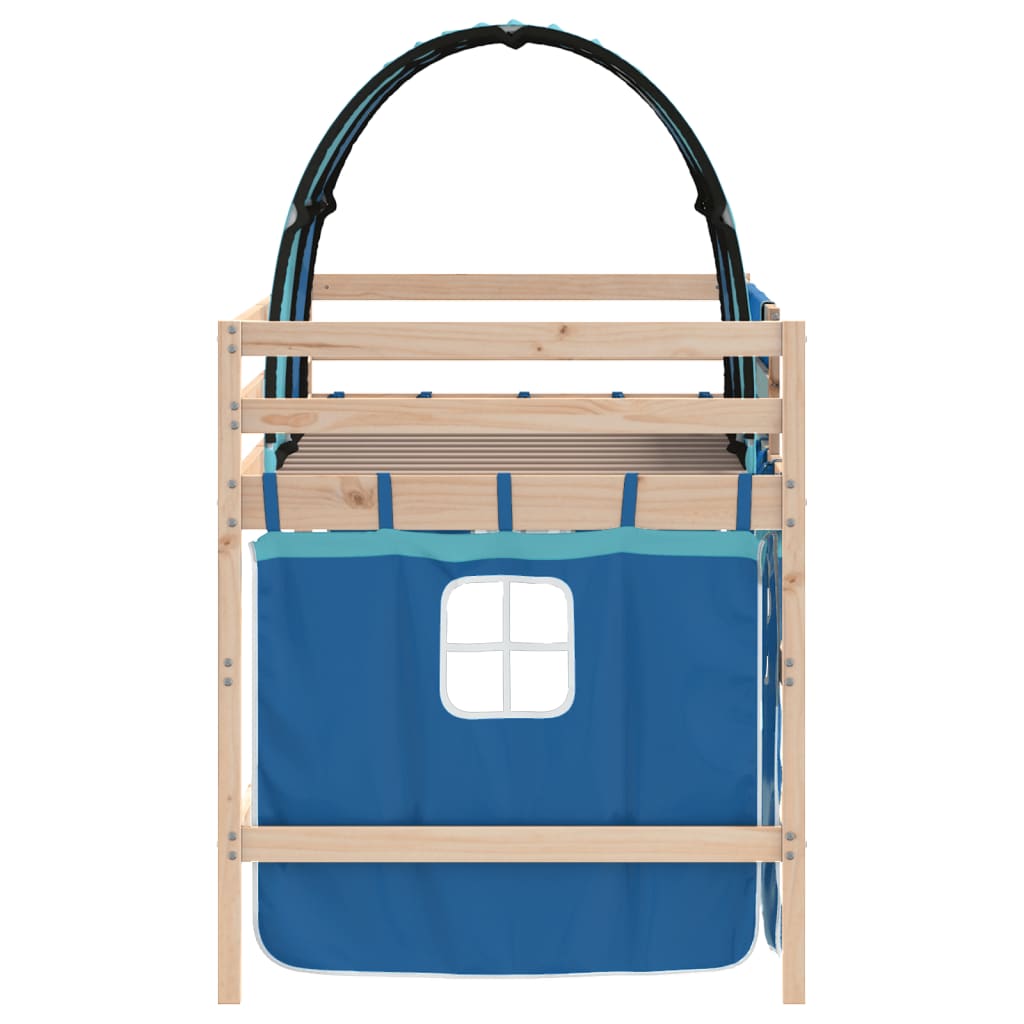 Kids' Loft Bed with Tunnel without Mattress Blue 90x190cm