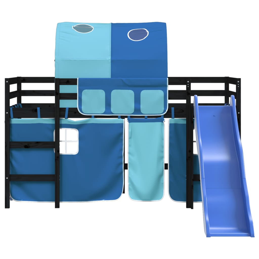 Kids' Loft Bed with Tunnel without Mattress Blue 80x200 cm