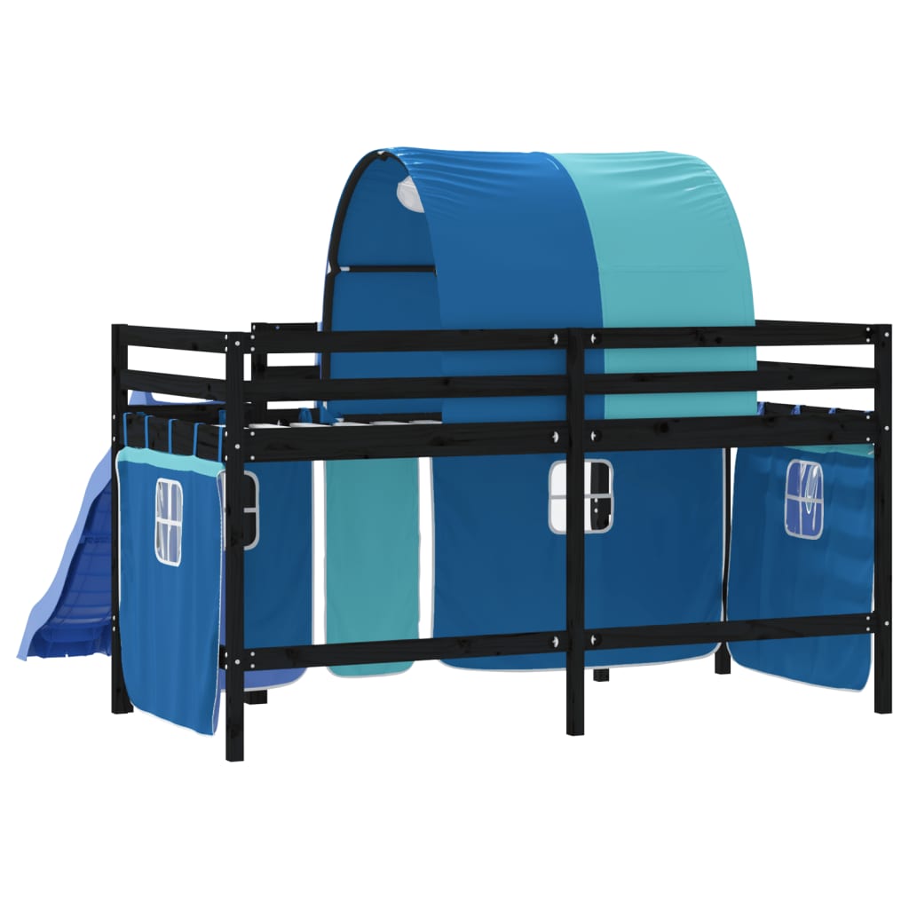 Kids' Loft Bed with Tunnel without Mattress Blue 80x200 cm