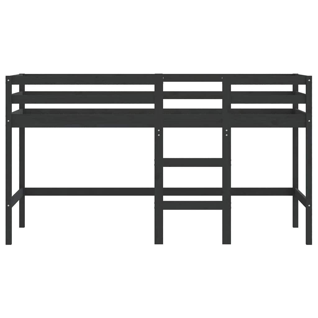 Kids' Loft Bed without Mattress with Ladder Black 80x200 cm