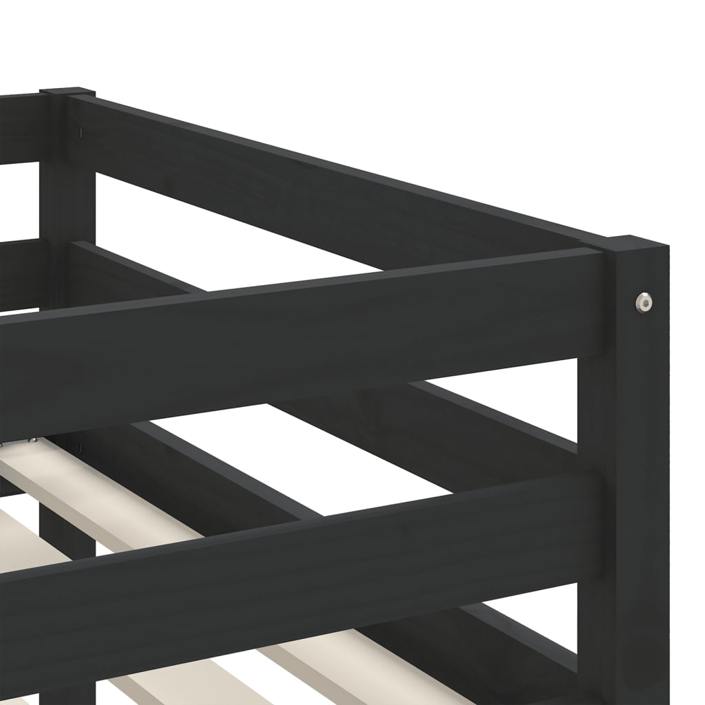 Kids' Loft Bed without Mattress with Ladder Black 80x200 cm