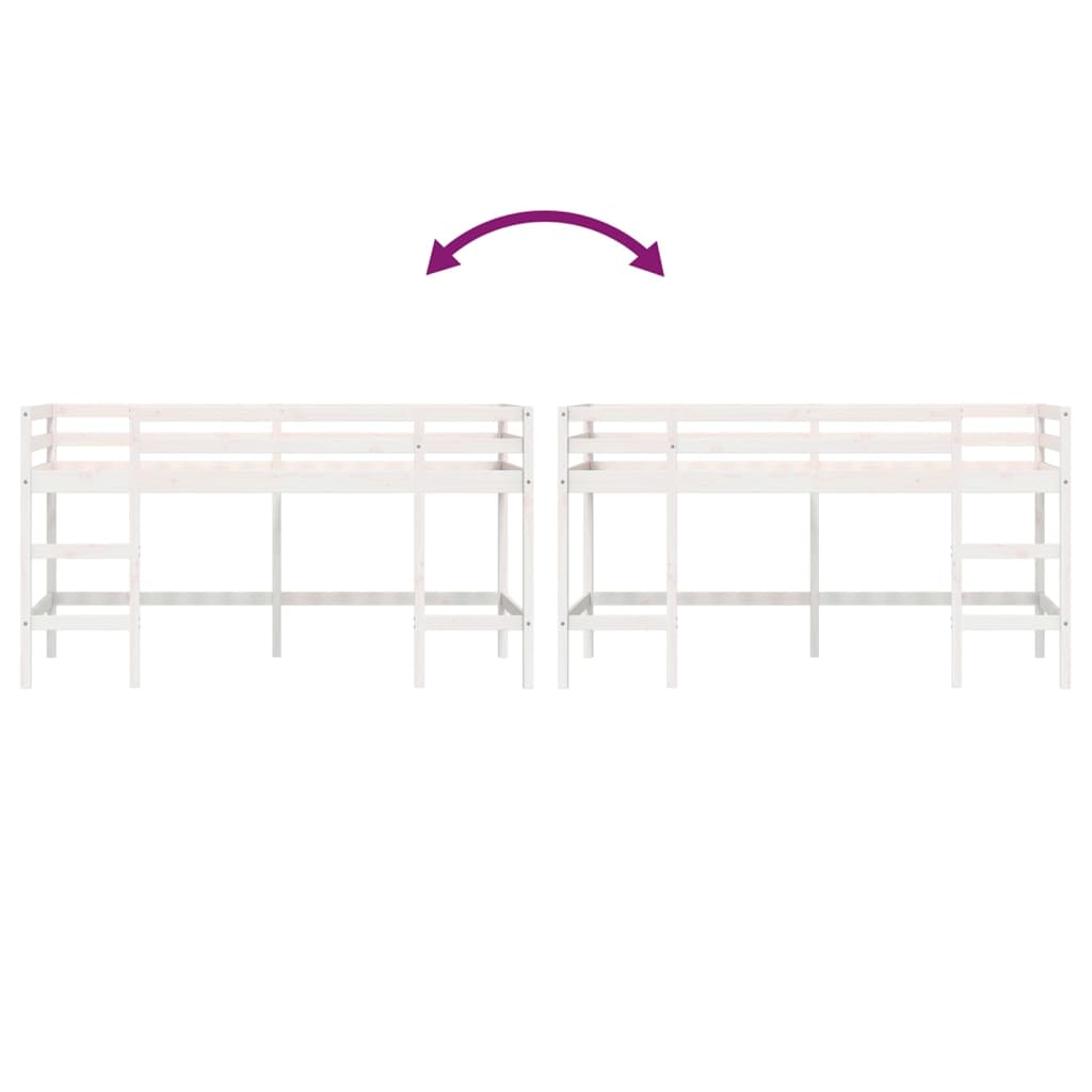 Kids' Loft Bed without Mattress with Ladder White 80x200 cm