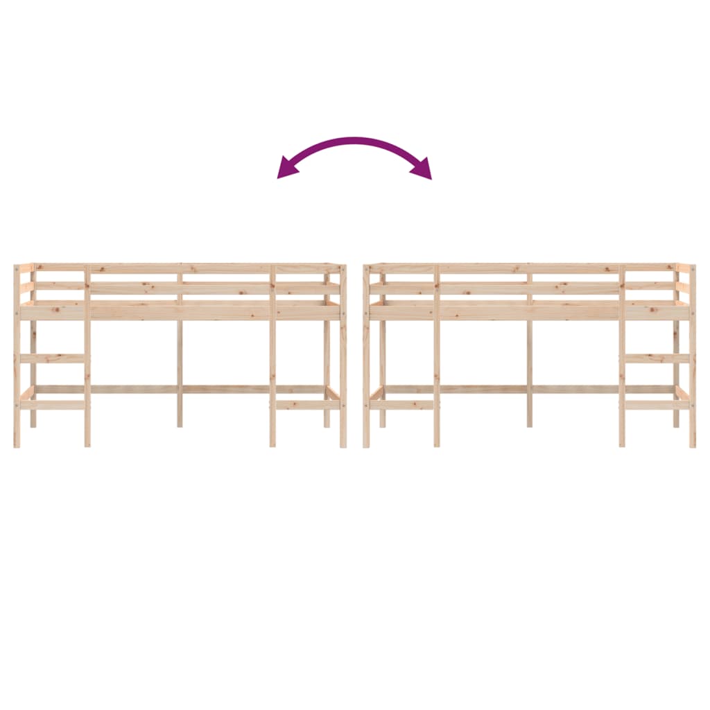 Kids' Loft Bed without Mattress with Ladder 90x200 cm