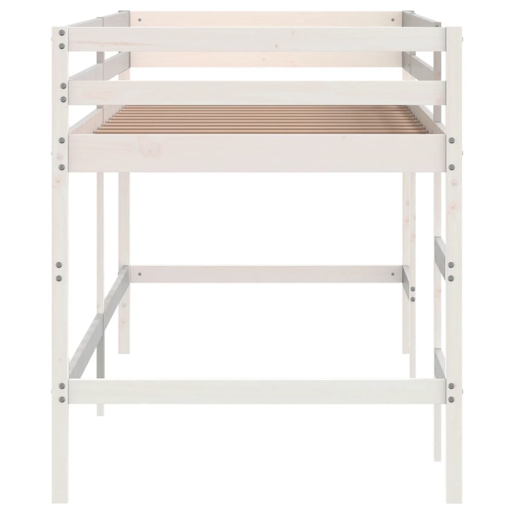 Kids' Loft Bed without Mattress with Ladder White 90x200 cm
