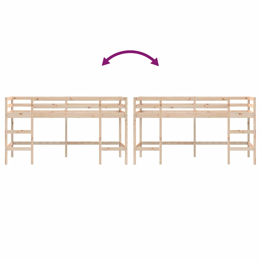 Kids' Loft Bed without Mattress with Ladder 90x190 cm Single