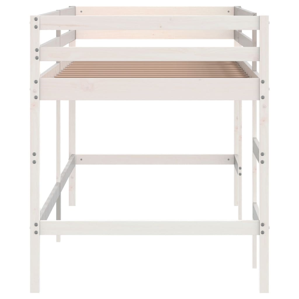 Kids' Loft Bed without Mattress with Ladder White 90x190 cm Single