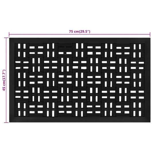 Door Mat Rectangular 45X75 Cm Rubber