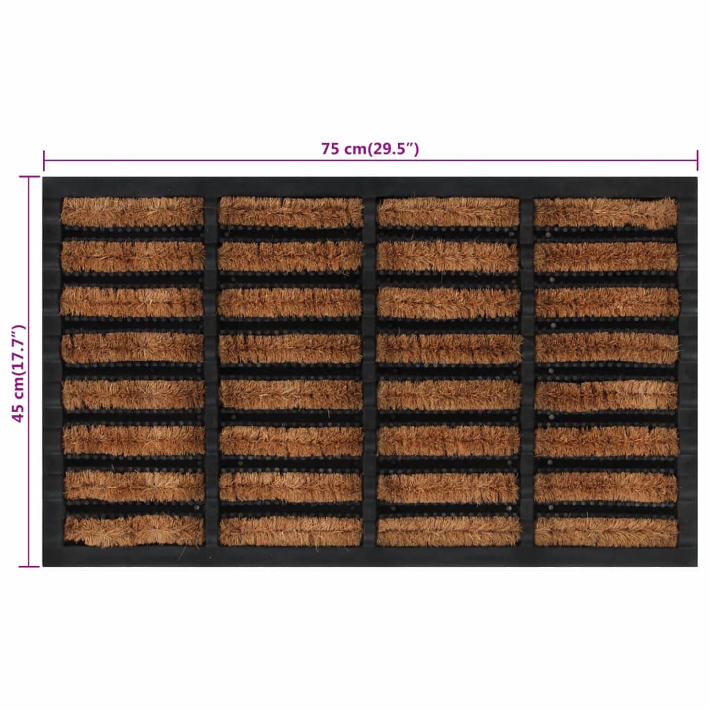 Door Mat Rectangular 45X75 Cm Rubber And Coir