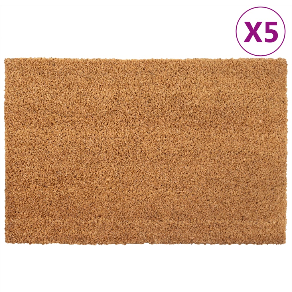 Door Mats 5 Pcs Natural Tufted Coir