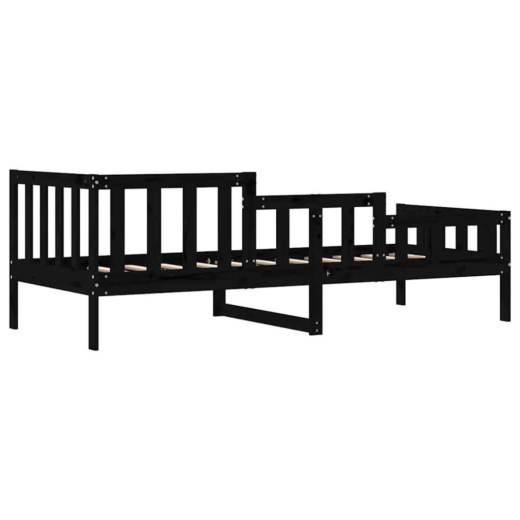 Day Bed without Mattress Black 80x200 cm Solid Wood Pine