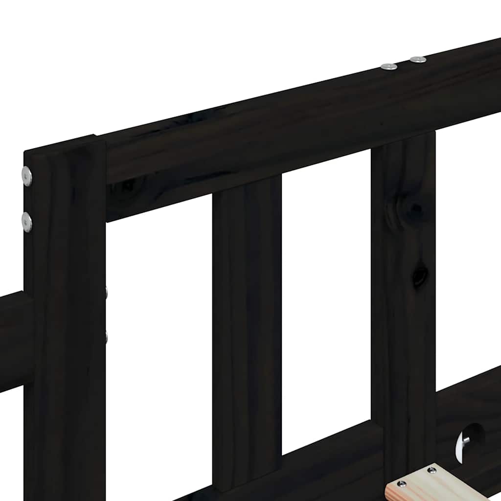Day Bed without Mattress Black 80x200 cm Solid Wood Pine