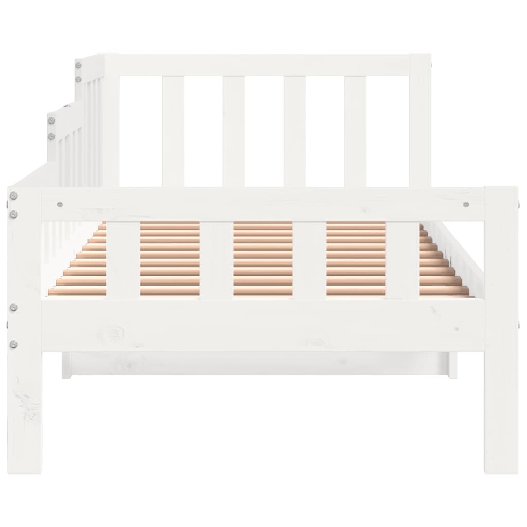 Day Bed without Mattress White 90x200 cm Solid Wood Pine