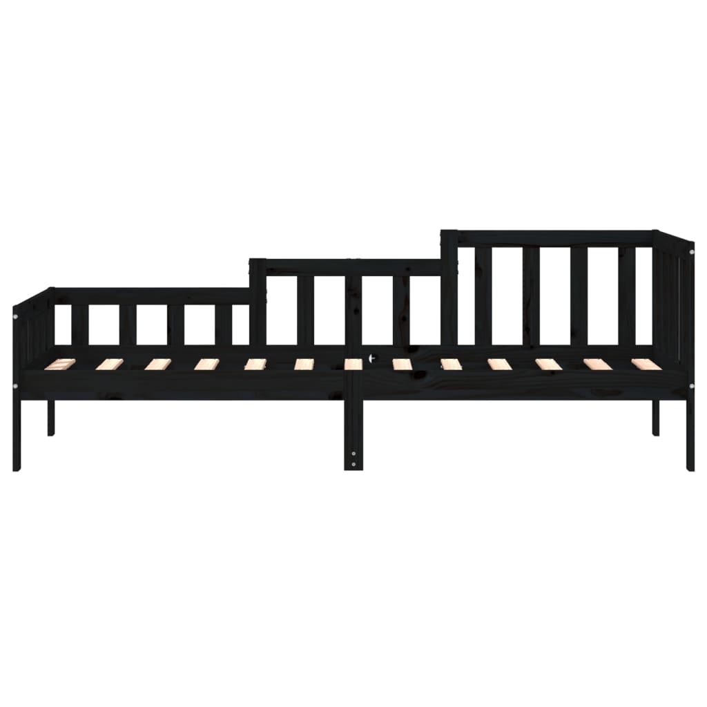 Day Bed without Mattress Black 90x190 cm Single Solid Wood Pine