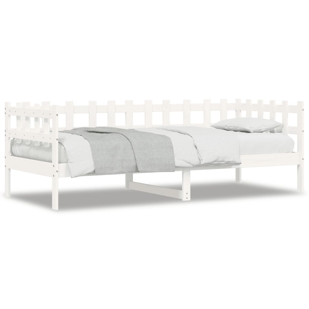 Day Bed without Mattress White 90x200 cm Solid Wood Pine