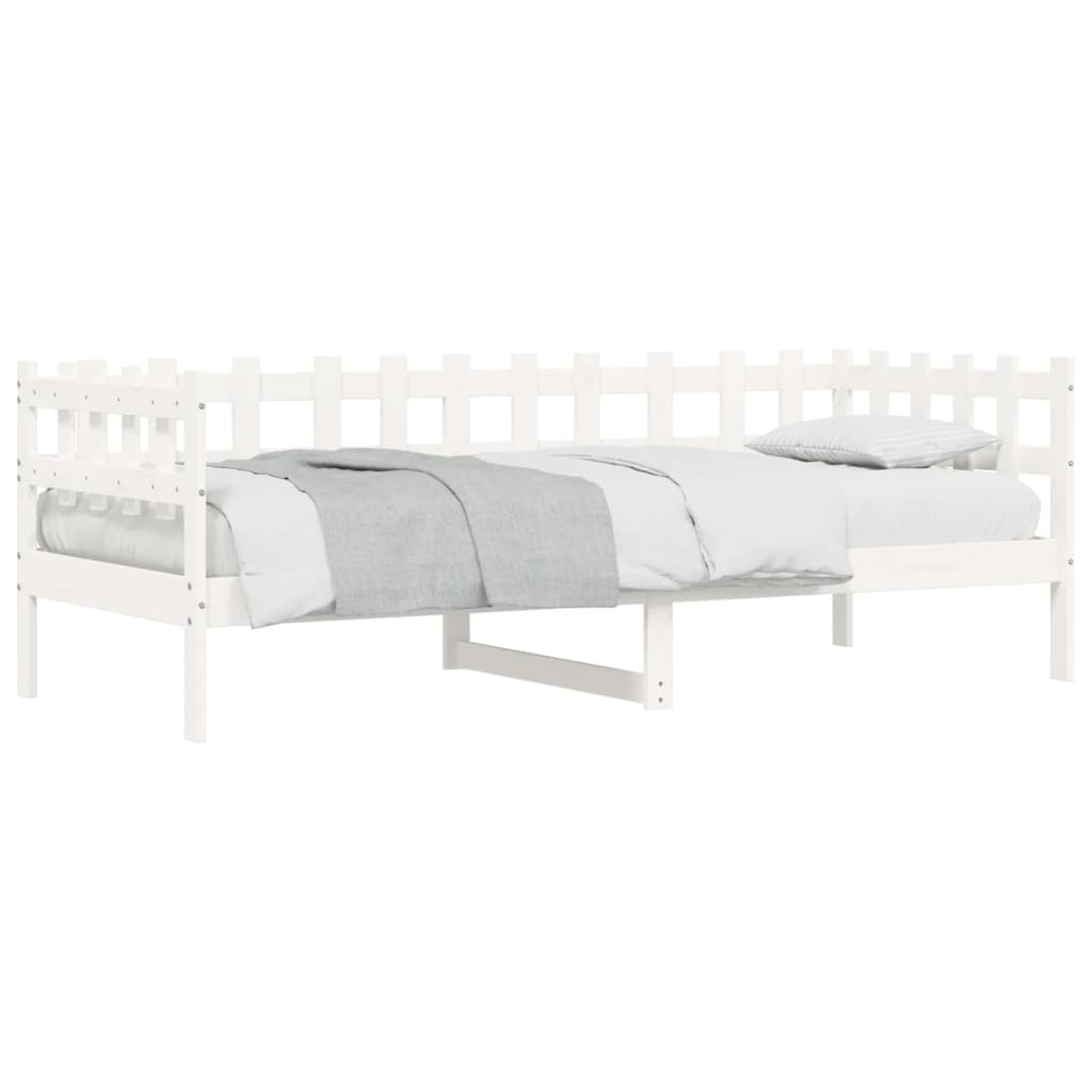 Day Bed without Mattress White 90x200 cm Solid Wood Pine