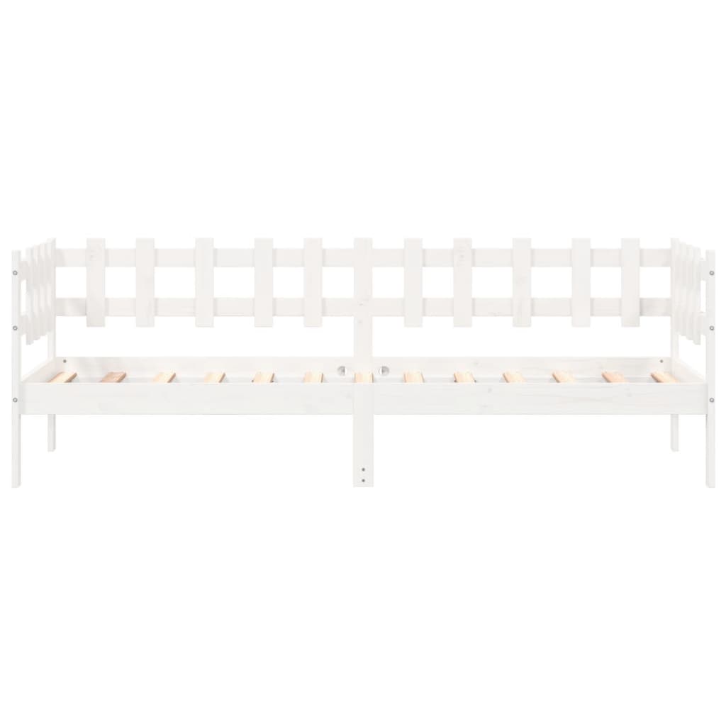 Day Bed without Mattress White 90x200 cm Solid Wood Pine