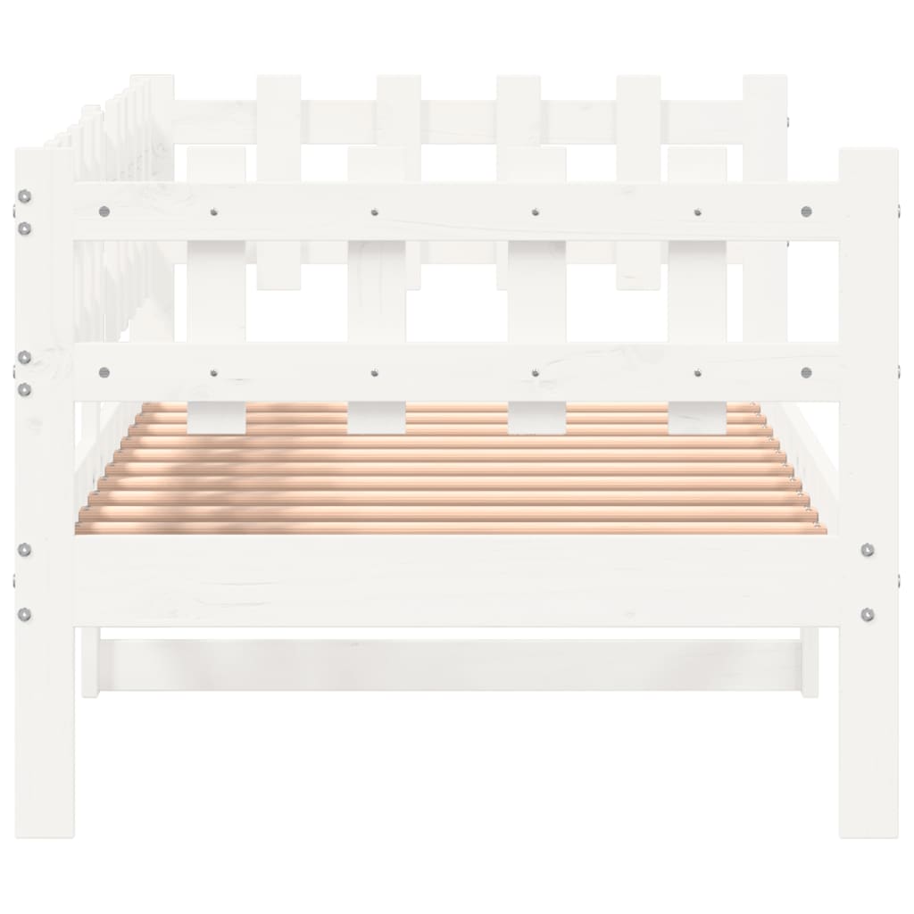 Day Bed without Mattress White 90x200 cm Solid Wood Pine