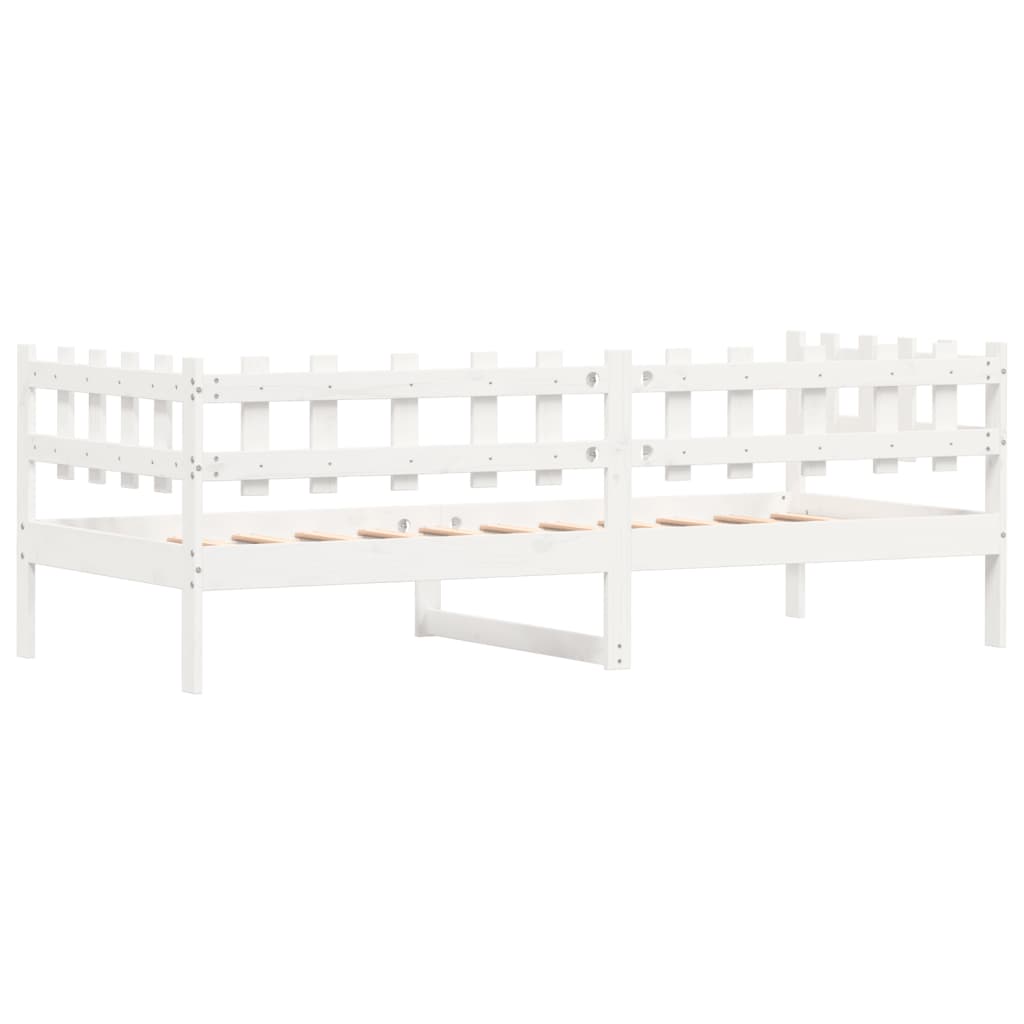 Day Bed without Mattress White 90x200 cm Solid Wood Pine