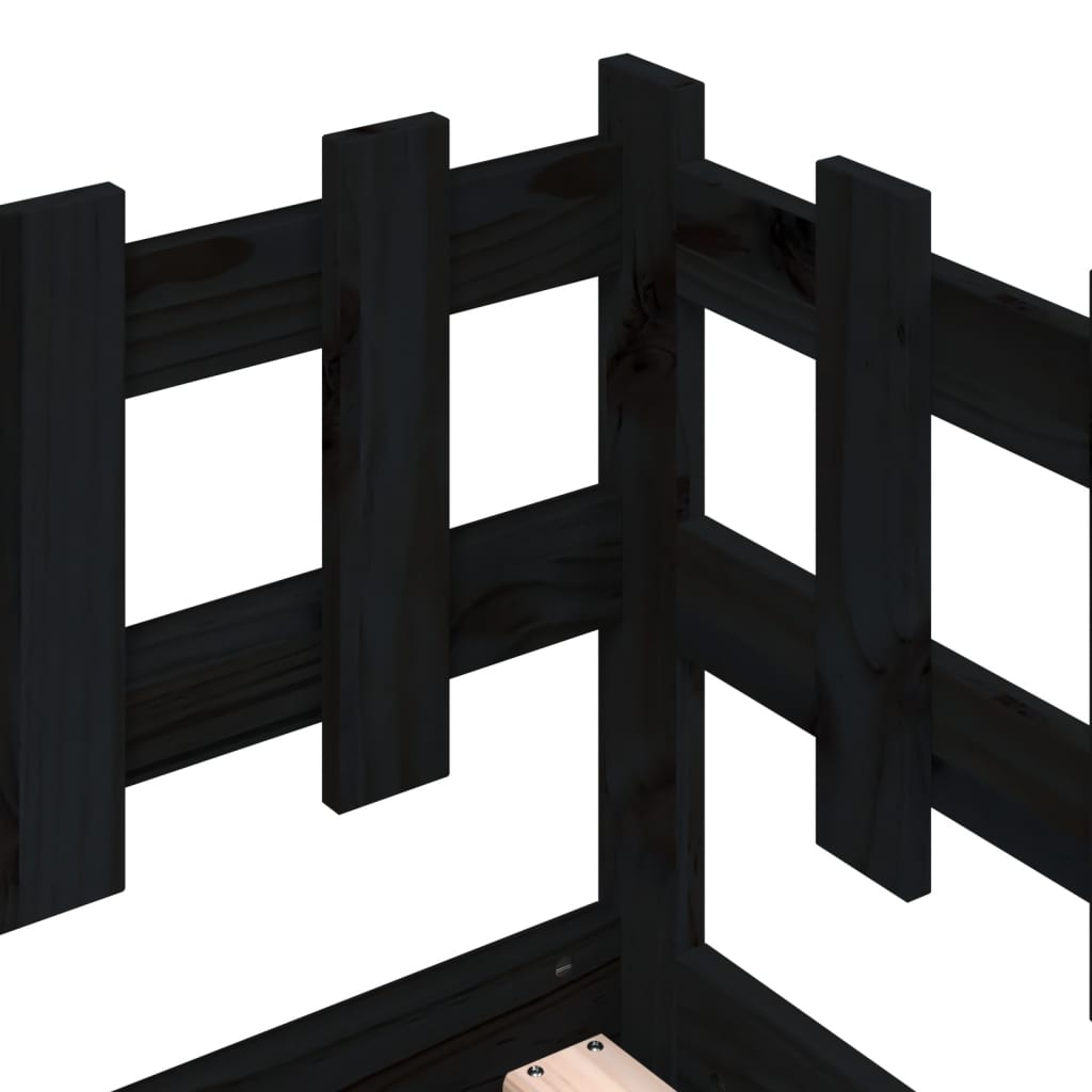 Day Bed without Mattress Black 90x200 cm Solid Wood Pine