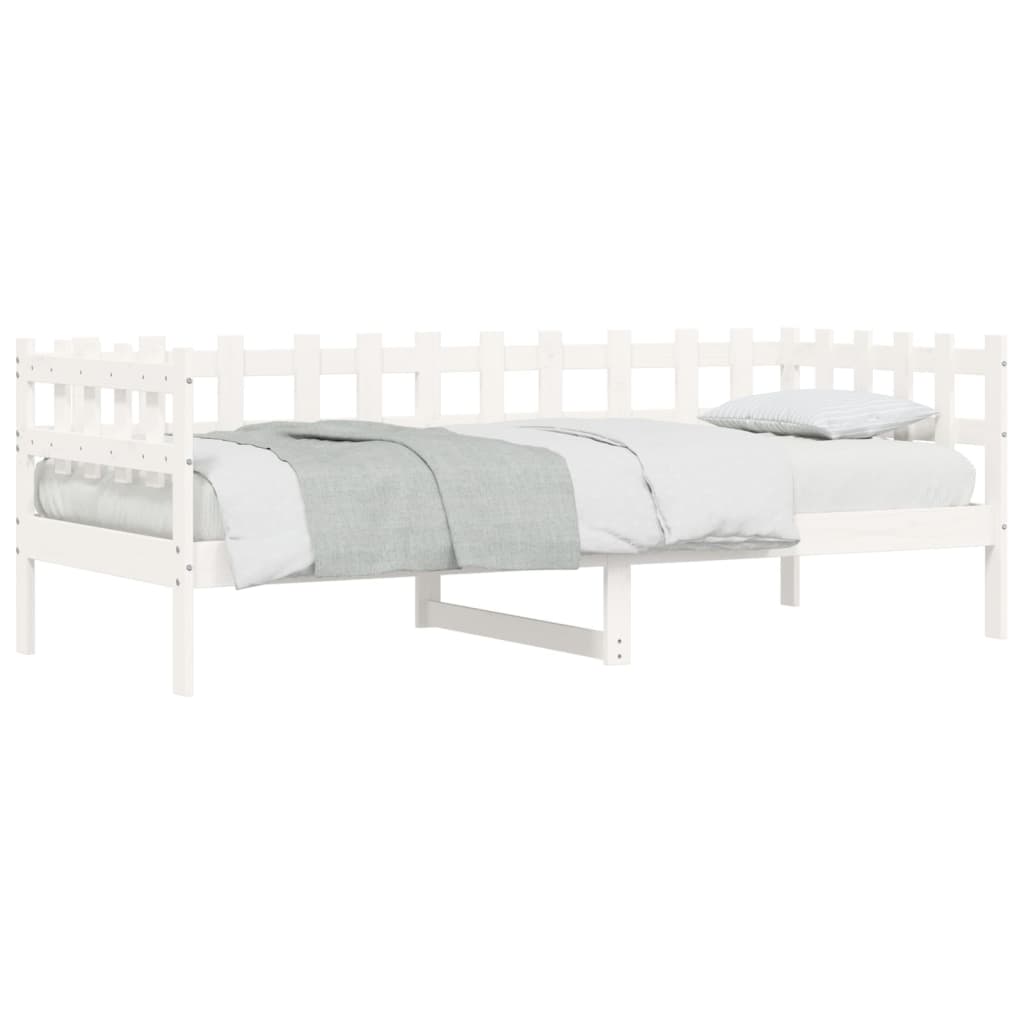 Day Bed without Mattress White 90x190 cm Single Solid Wood Pine