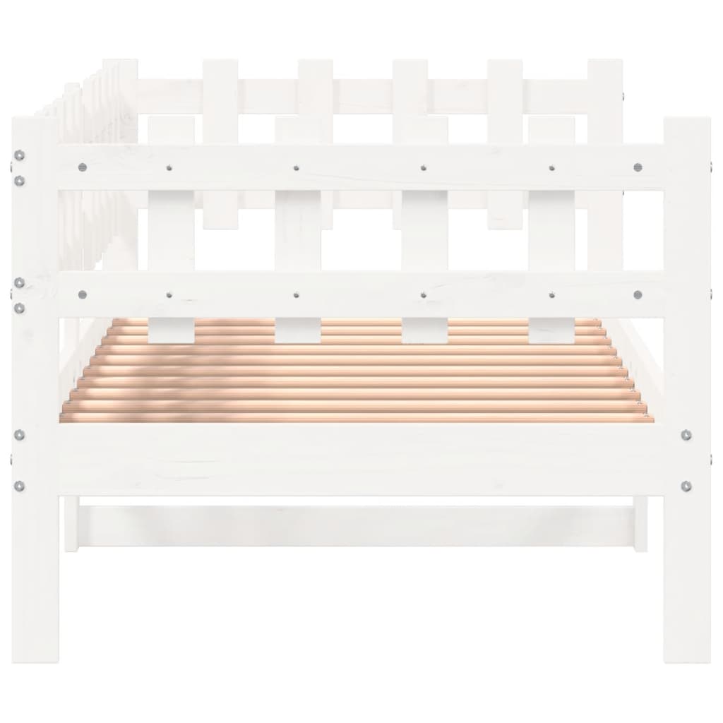 Day Bed without Mattress White 90x190 cm Single Solid Wood Pine