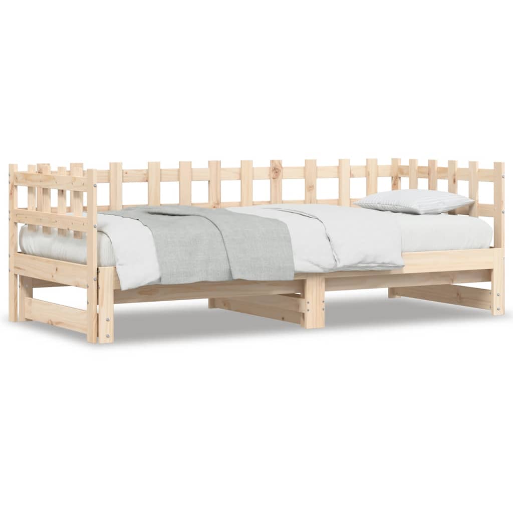 Pull-out Day Bed without Mattress  2x(80x200) cm Solid Wood