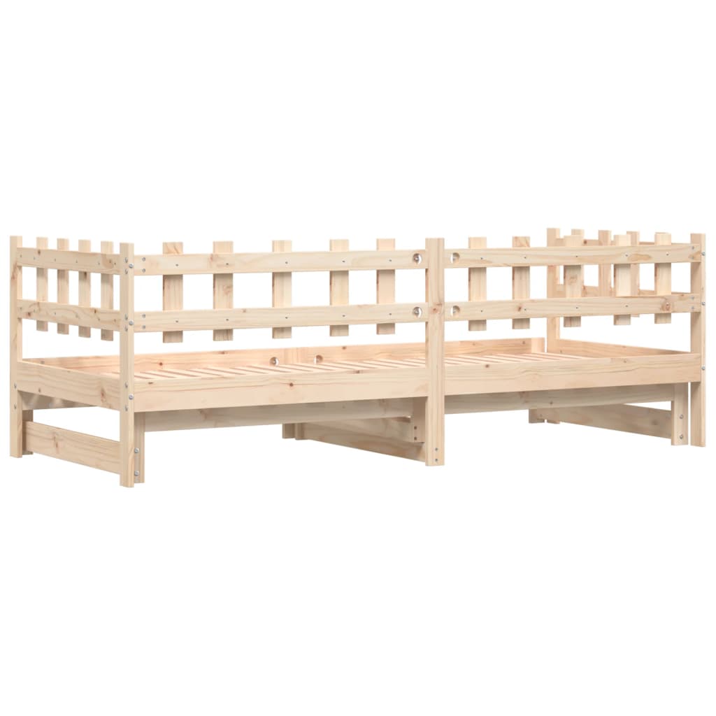 Pull-out Day Bed without Mattress  2x(80x200) cm Solid Wood
