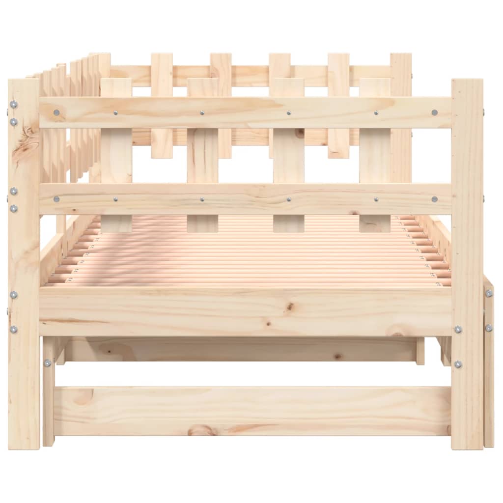 Pull-out Day Bed without Mattress  2x(80x200) cm Solid Wood