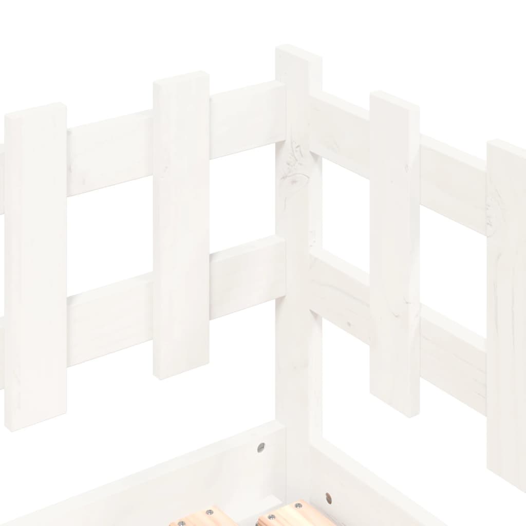 Pull-out Day Bed without Mattress White 2x(80x200) cm Solid Wood