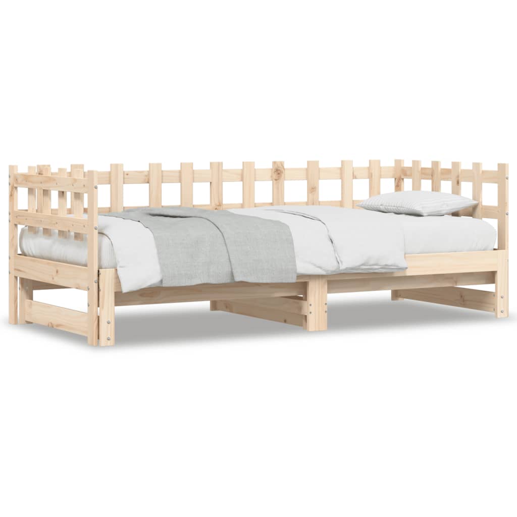 Pull-out Day Bed without Mattress  2x(90x200) cm Solid Wood