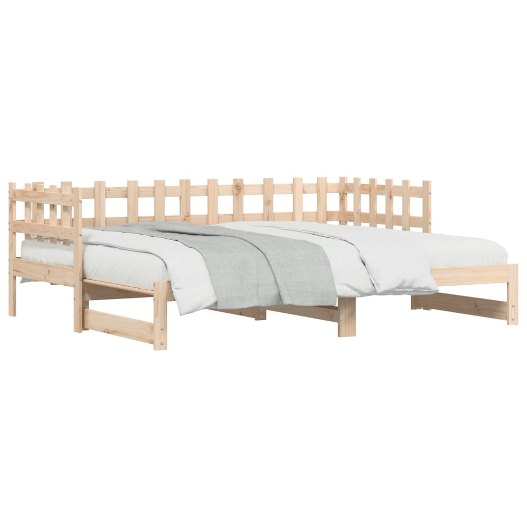 Pull-out Day Bed without Mattress  2x(90x200) cm Solid Wood