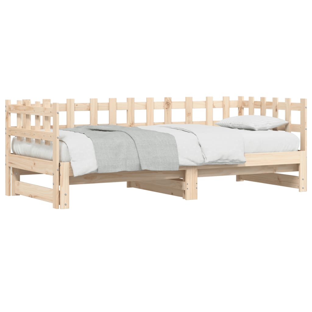 Pull-out Day Bed without Mattress  2x(90x200) cm Solid Wood