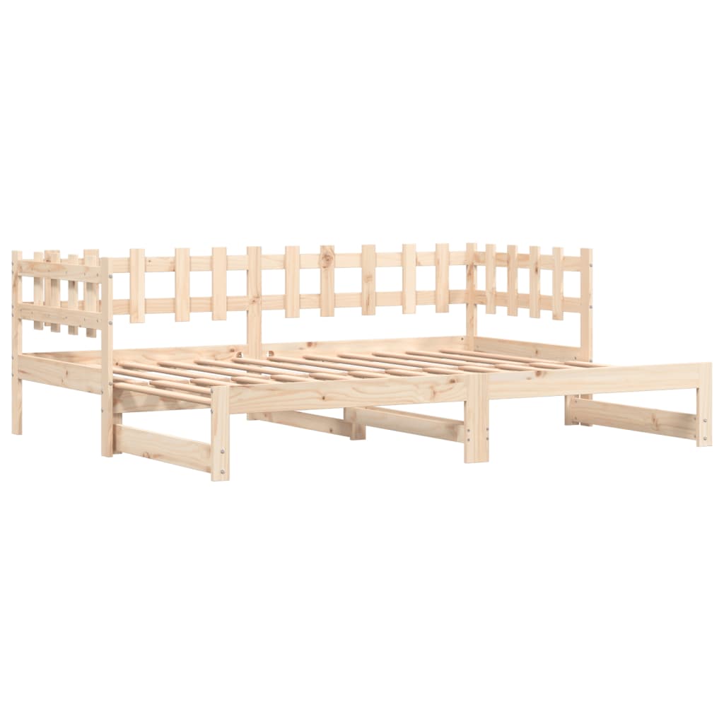 Pull-out Day Bed without Mattress  2x(90x200) cm Solid Wood