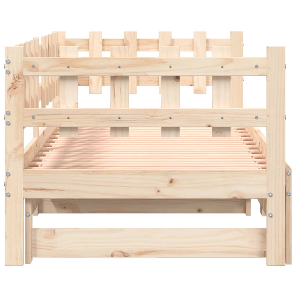 Pull-out Day Bed without Mattress  2x(90x200) cm Solid Wood
