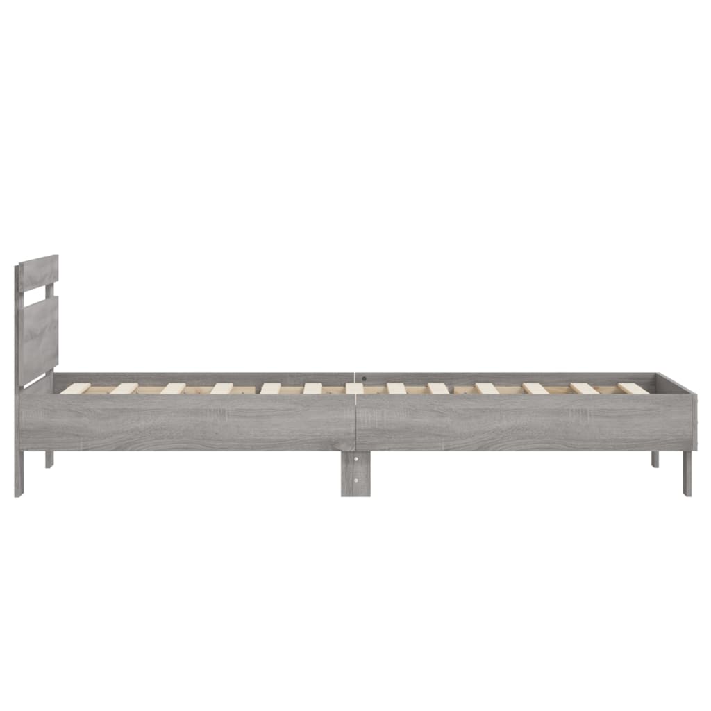Bed Frame without Mattress with Headboard Grey Sonoma 90x200 cm