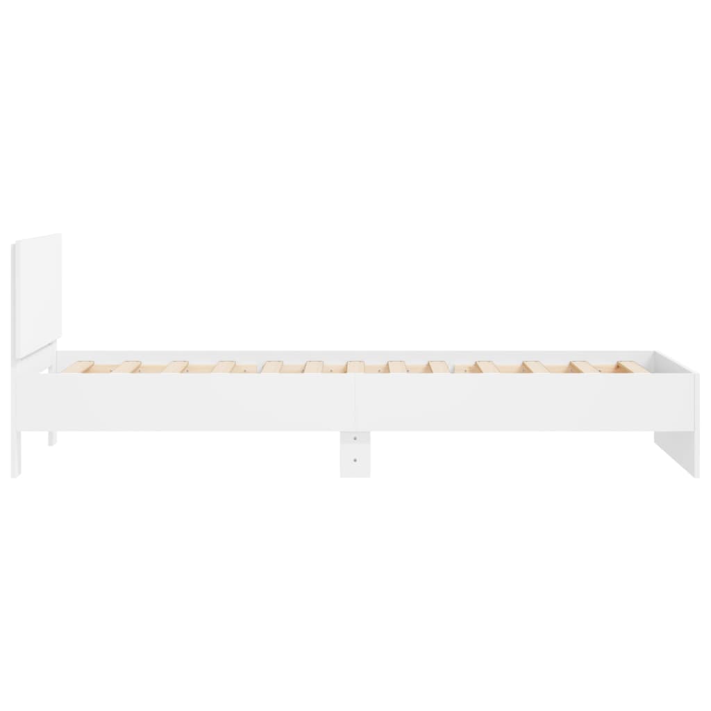Bed Frame without Mattress with Headboard White 100x200 cm