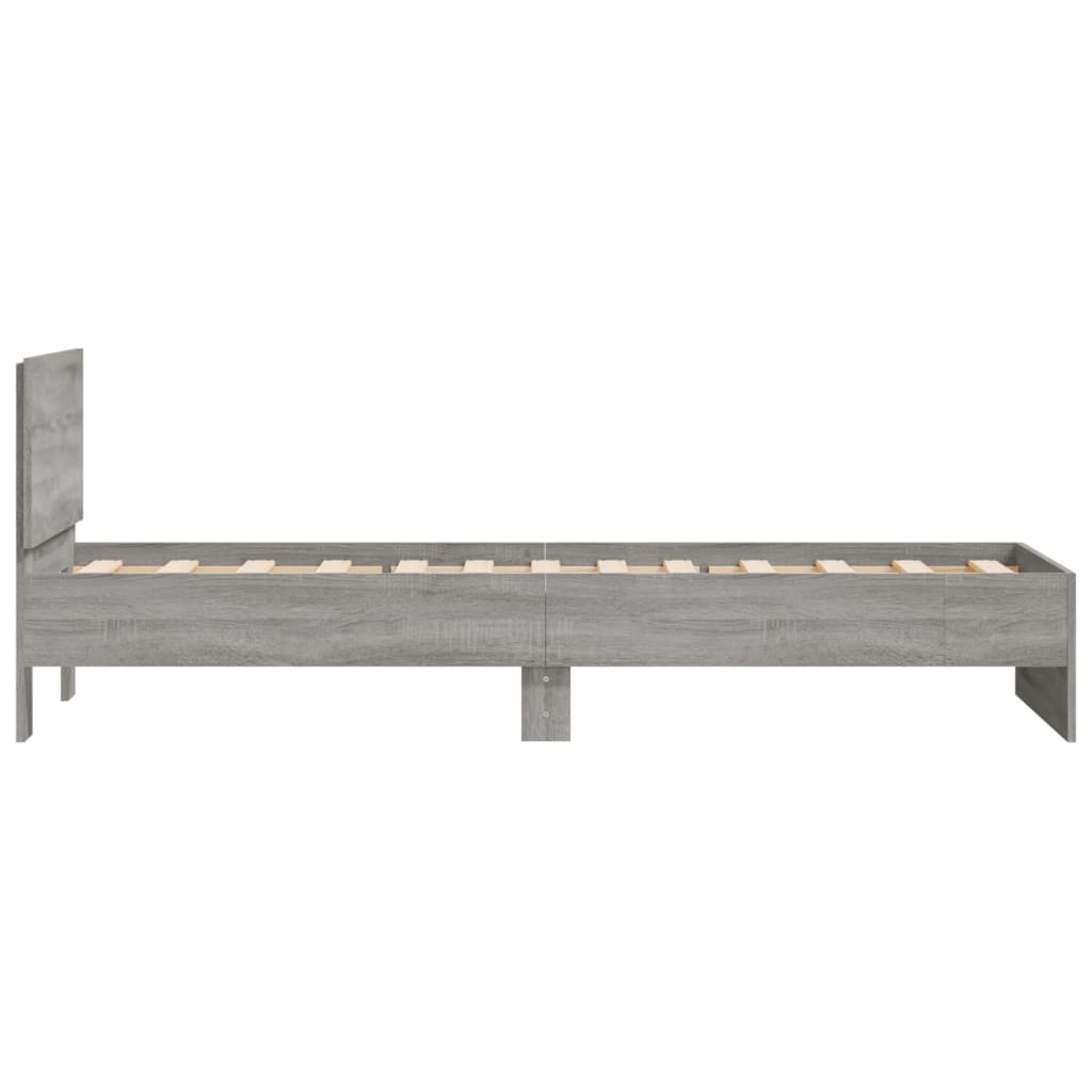 Bed Frame without Mattress with Headboard Grey Sonoma 90x200 cm