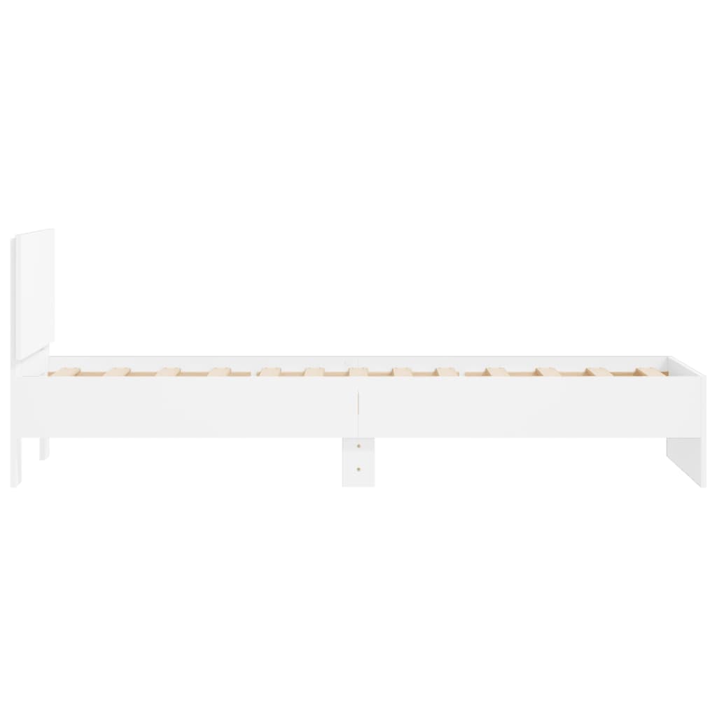 Bed Frame without Mattress with Headboard White 75x190 cm Small Single
