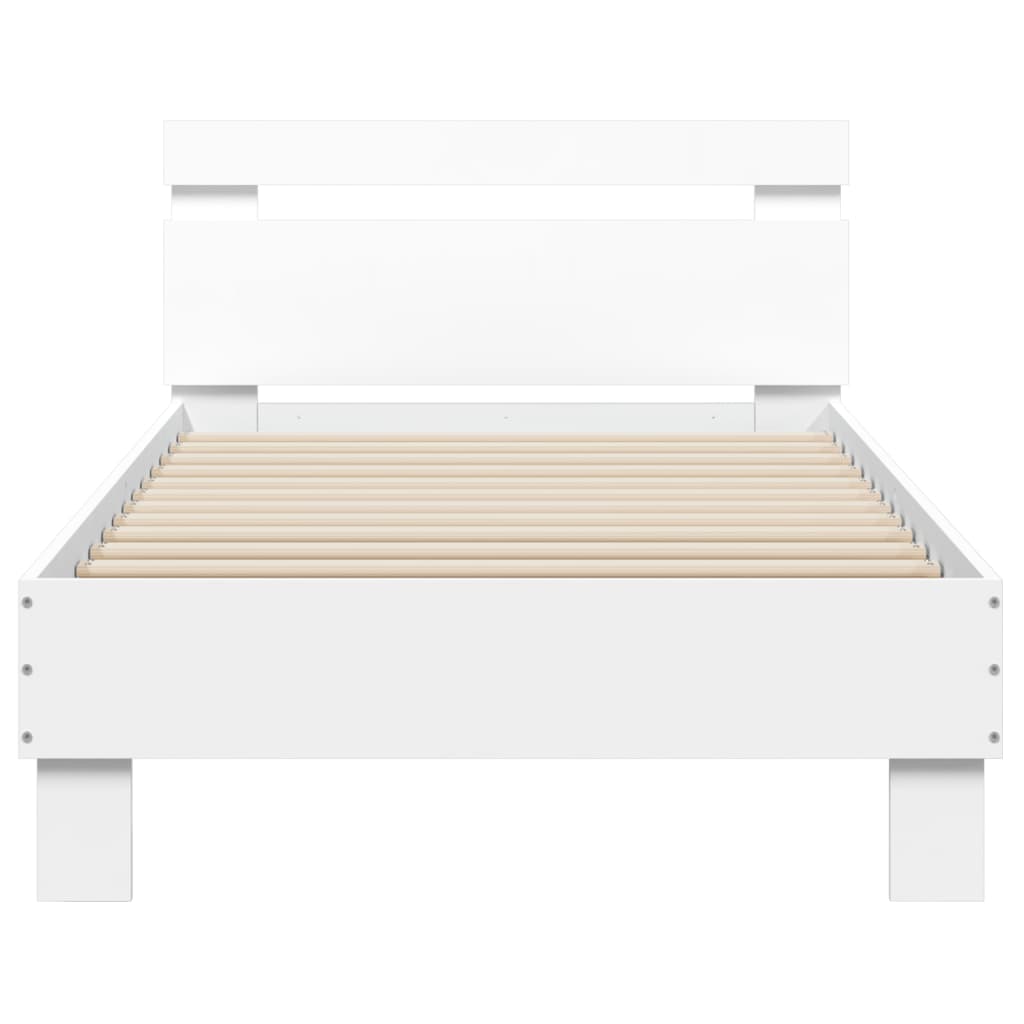 Bed Frame without Mattress with LED Lights White 90x190 cm Single