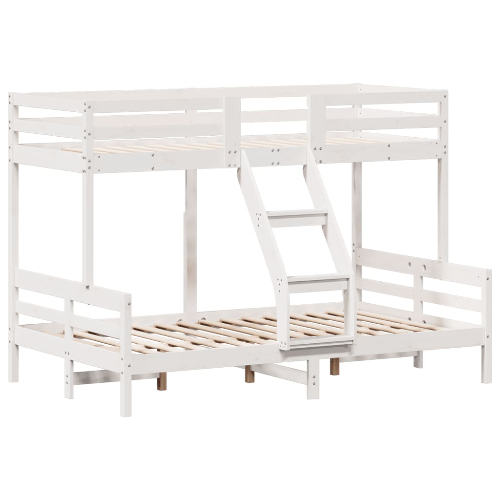 Bunk Bed without Mattress 80x200/120x200 cm White Solid Wood