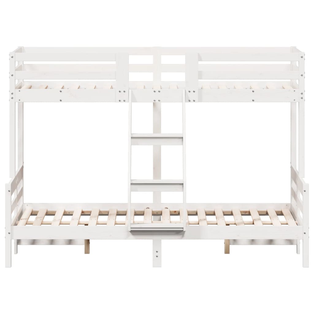 Bunk Bed without Mattress 80x200/120x200 cm White Solid Wood