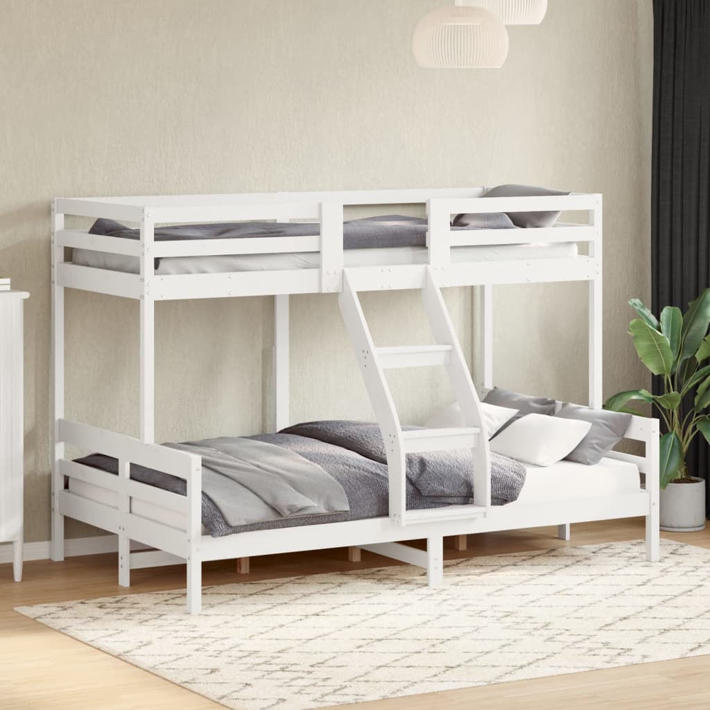 Bunk Bed without Mattress 80x200/120x200 cm White Solid Wood