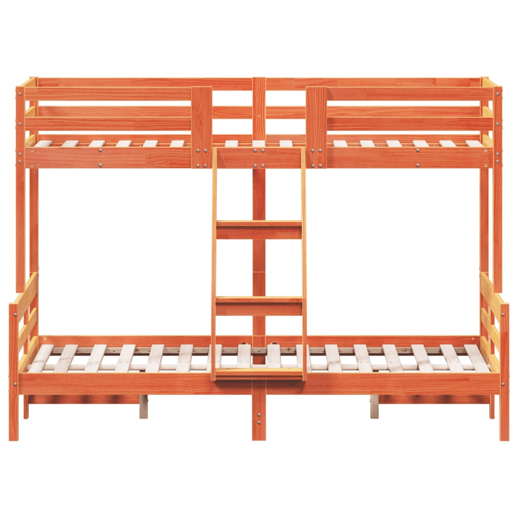 Bunk Bed without Mattress 80x200/120x200 cm Wax Brown Solid Wood